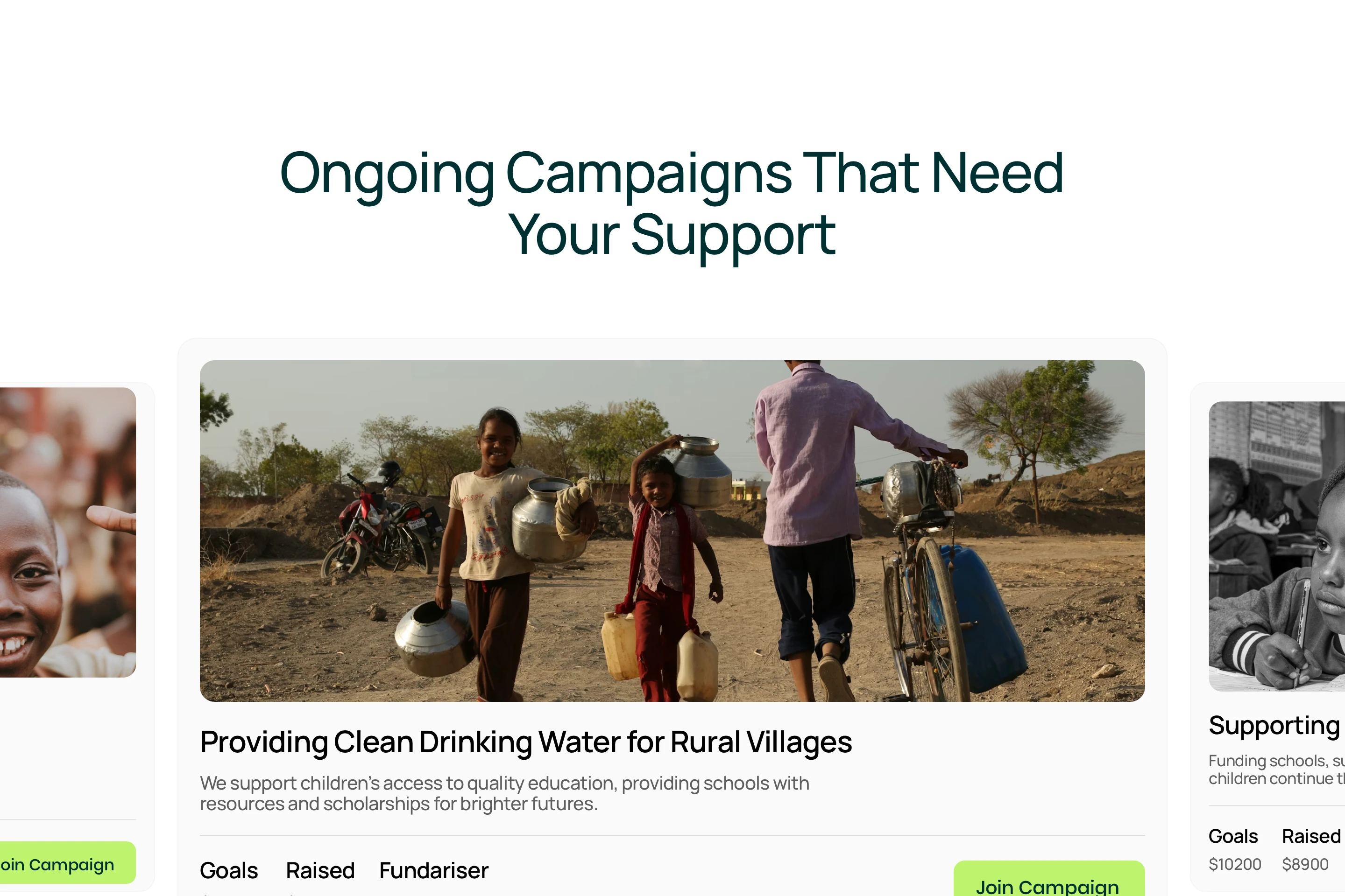 Active Emergency Relief Campaigns